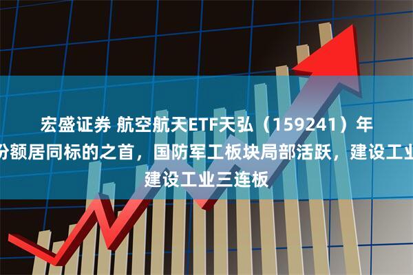 宏盛证券 航空航天ETF天弘（159241）年内新增份额居同标的之首，国防军工板块局部活跃，建设工业三连板